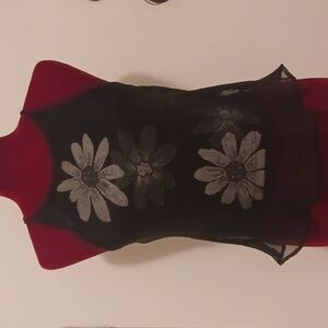 Anxiety Top With Sheer Layer Over Spaghetti Strap Tank - * Size M